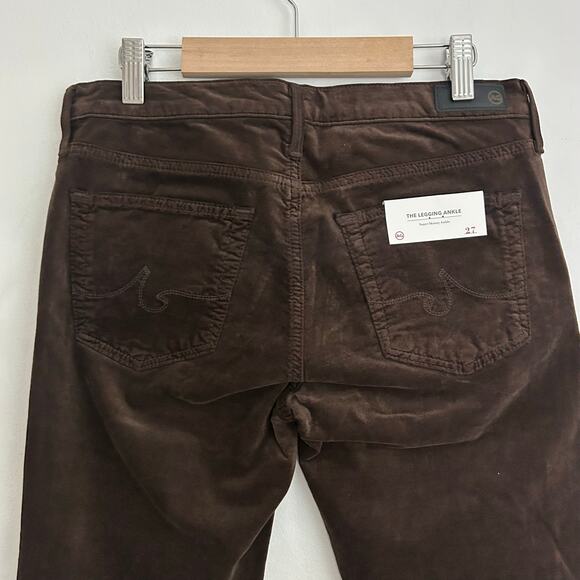 AG Adriano Goldschmied Women's The Legging Ankle Velvet Pants Brown 27 NWOT - Picture 5 of 9